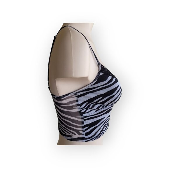 Y2K Zebra Mesh Tank Top by Full Tilt Size M - Picture 5 of 10
